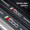 For Abarth 595 695 Abarth 124 500 500C 500L Tipo Bravo Car Threshold Strip Leather Carbon Fiber Car Door Sill Protection Sticker