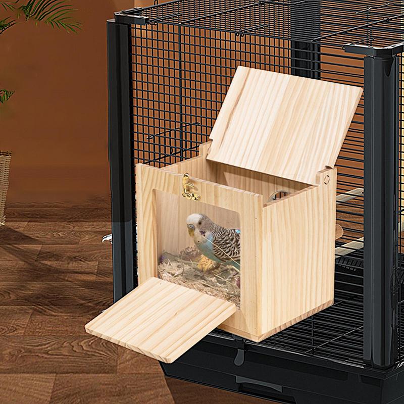Bird Nesting Box Bird House Nesting Box Acrylic Transparent Wooden House Nesting For Budgie Lovebirds Cockatiel Parrots Mating