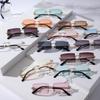 New diamond trimmed small frame rimless square sunglasses sunglasses sunglasses UV protection sunglasses