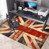 Vintage Union Jack Flag Printed Carpet - Large Polyester Floor Mat, Distressed Design for Living Room, Bedroom, Home Sofa Decor, Living Room