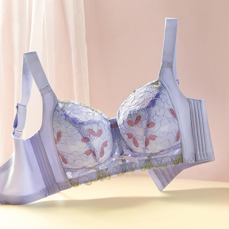 Latex Lace Lingerie for Women Gathered Together Seamless Bra Without Steel Rings Push Up Bra