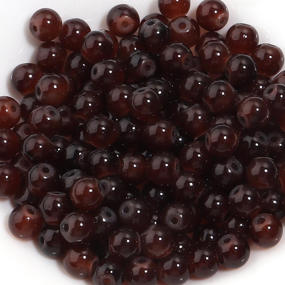 60pcs 8mm Glass Beads Colorful Round Loose Spacer Beads for Jewelry Making DIY Necklace Bracelets Earrings Key Chain Accessories