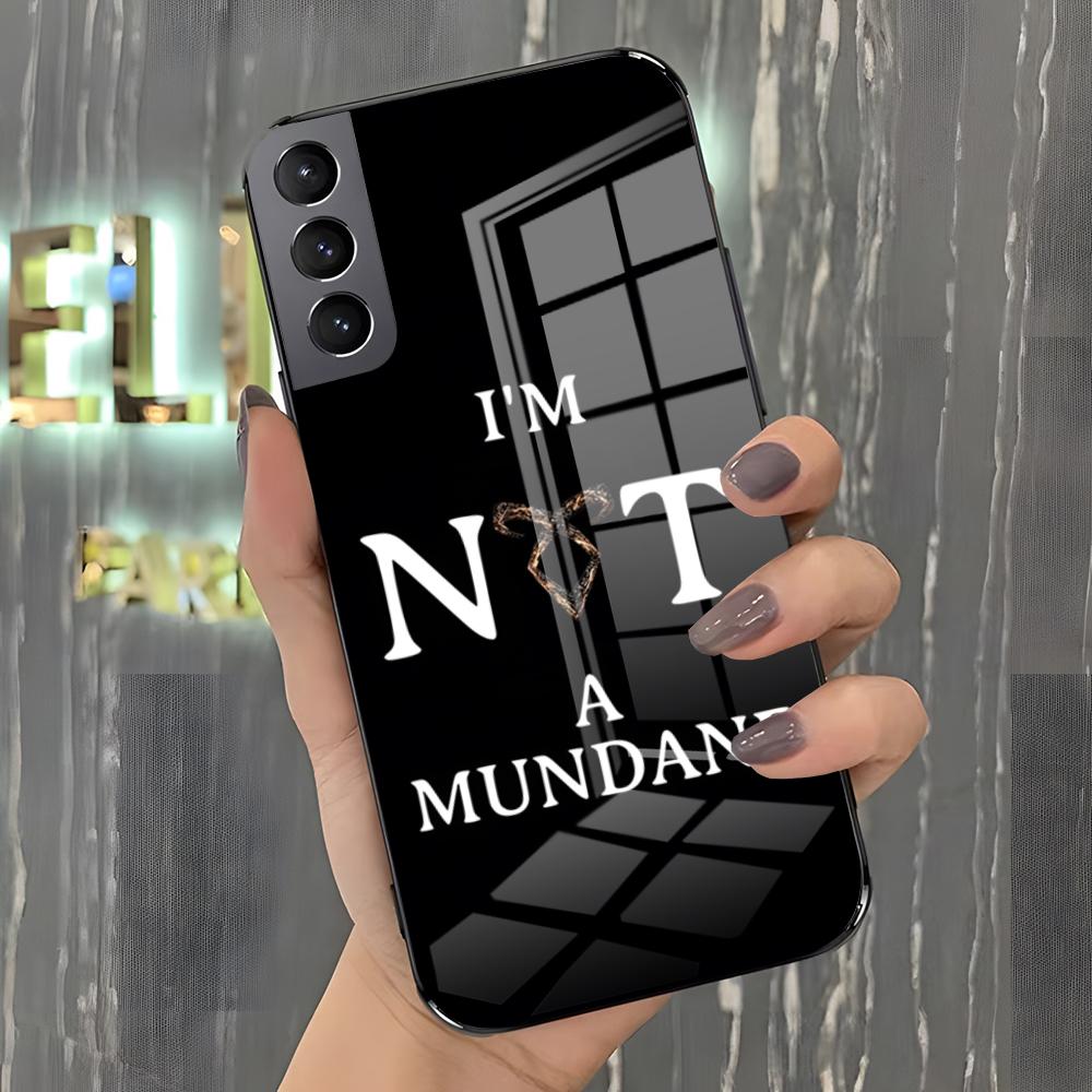 S-Shadowhunters Rune Phone Case For Samsung A25 A13 A33 5G A54 A36 A35 A56 A52 A14 Shockproof Glass Cover