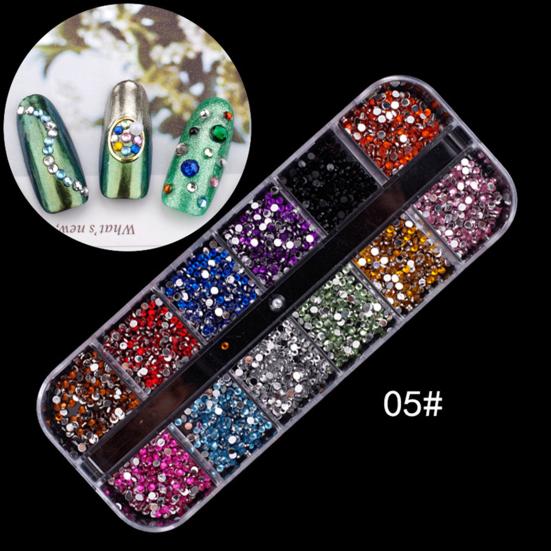 Multicolor Rhinestone Faux Pearl Glitter Nail Art Sequins Flake Manicure Decor