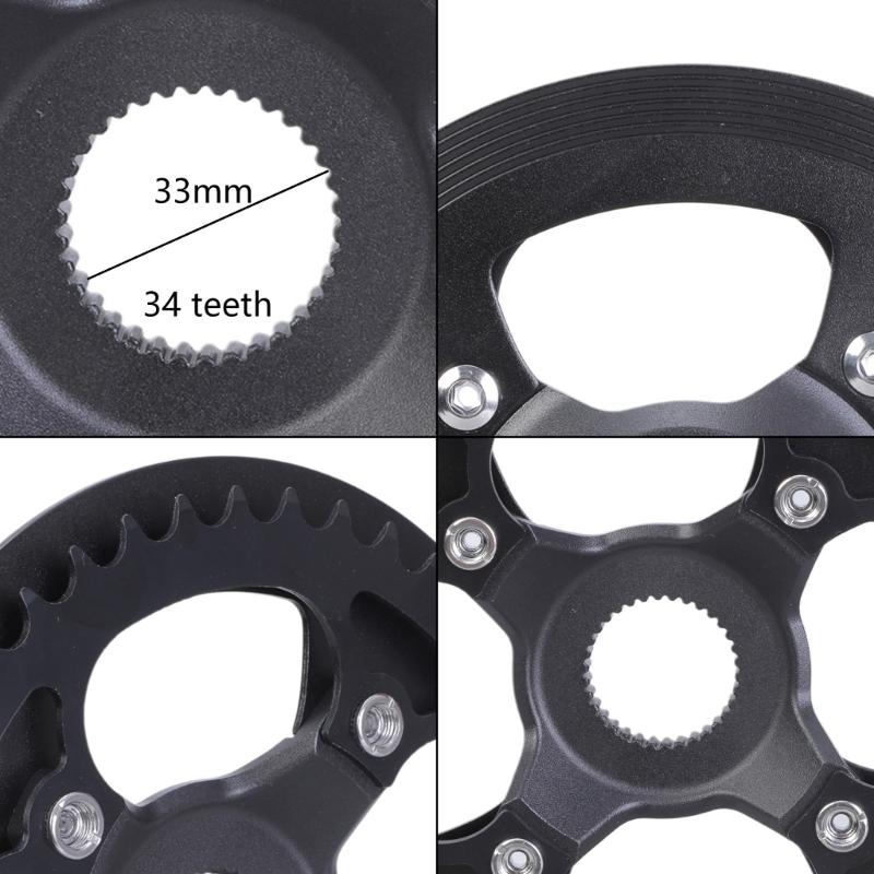 Middle Motor Chain Wheel Chainring 42T Sprocket Aluminum Alloy Chainring Electric Bicycles Chainwheel with Cover Enduring