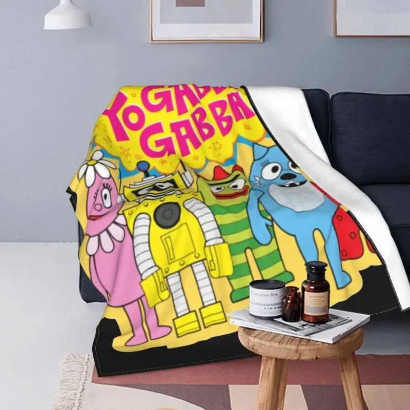 Мультяшное одеяло Yo Gabba Gabba Фланелевое Забавное Теплое Плед для Покрывала Весна Осень 80x120cm(31x47inch)
