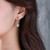 925 Sterling Silver Flower Chain Drop Earrings Hoop for Women Teens Girls Huggie Hoop Dangle Earrings Chain Jewelry Gifts