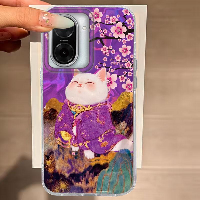 

For Xiaomi 14T Pro 13T 11 Lite 5G Phone Case Cute Purple Cat Cartoon Pattern Shockproof Protective Luxury Bumper Cover TPU Shell Xiaomi 13T