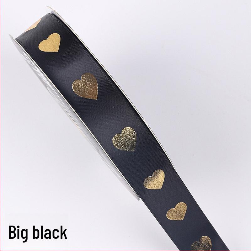 Gold-stamped Polyester Gift Ribbon Bow for Cakes & Floral Packaging