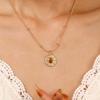 iF ME 5PCS Vintage Brown Opal Pendant Necklaces for Women Maillard Gold Color Metal Geometric Choker Necklaces Y2K Jewelry Accessories