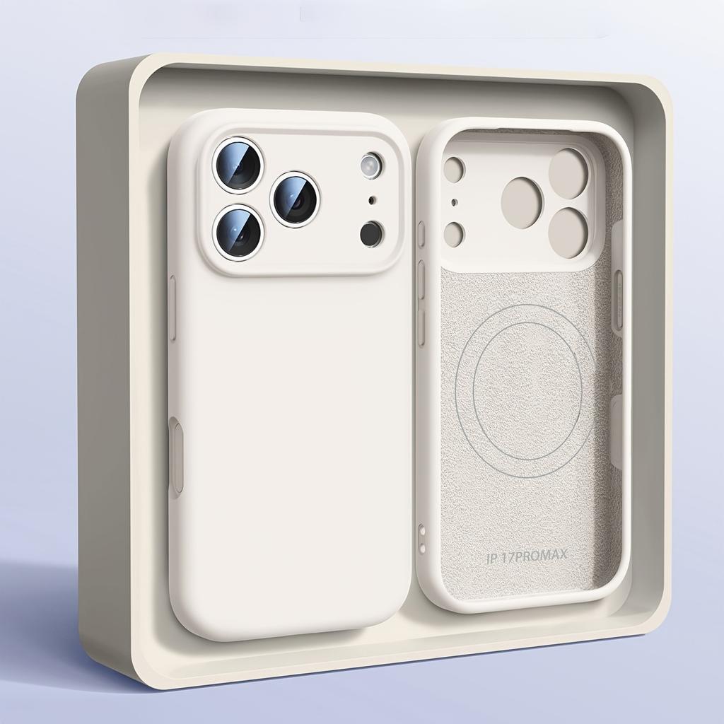 Silicone Protective For Magsafe Soft Case For Apple iPhone 17 Air 16 15 14 Plus 13 Pro Max Magnetic Phone Cover