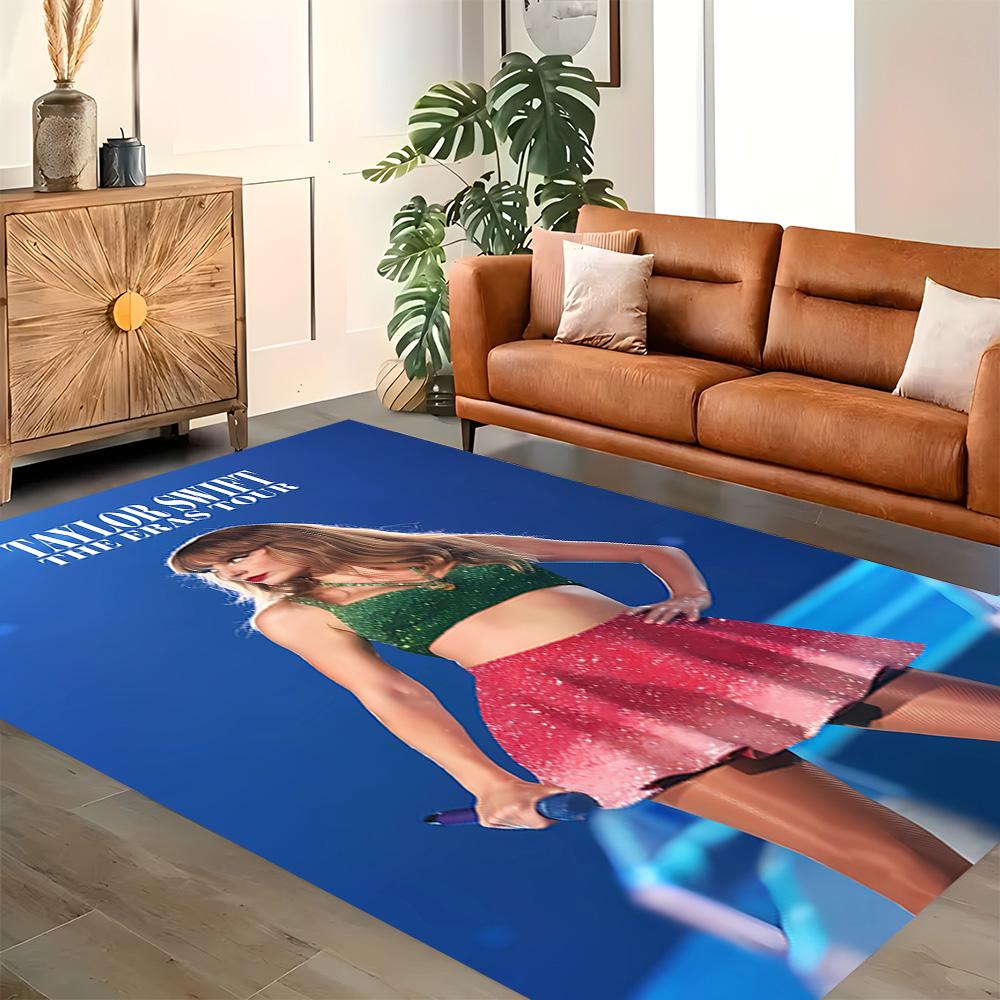 Taylor Swift's Vibrant Stage Performance rug for living rooms, bedrooms, home décor, and as gifts.