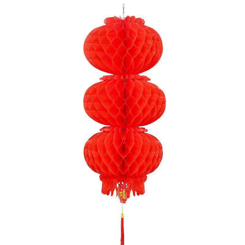 Festive Honeycomb Red Lantern String