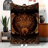 Custom Viking Blanket Norse Rune Compass Tree of Life Design Personalized Name Fleece Throw All Season Soft Warm Bedding Home