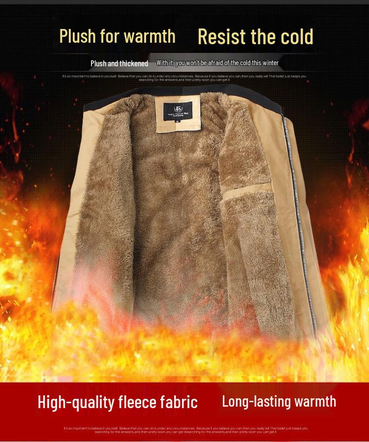 2026 Autumn/Winter Men's Warm Cotton Fleece Jacket