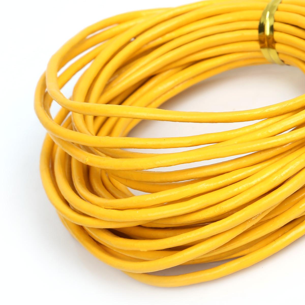 

Натуральная круглая кожаная нить для изготовления браслетов, ювелирных изделий, DIY, шнур, шнур 2mm 5M жёлтый