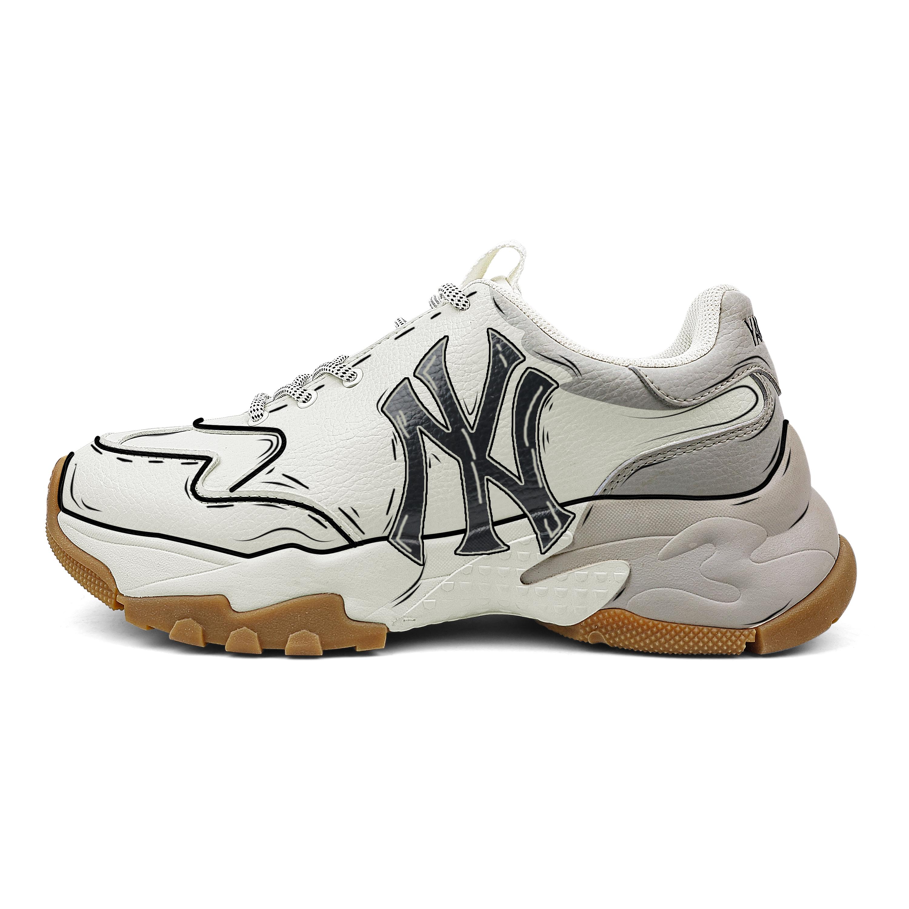 

MLB Big Ball Chunky Sneakers Unisex Low top Gray/Light Green 3ASHBNA3N-50WHS(Team683-) 44