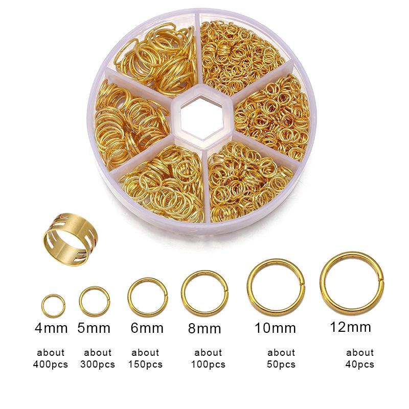 

1040 шт. Коробка Железные соединительные кольца для DIY украшений ручной работы - Одинарные / Закрытые кольца 1040pcs + Ring