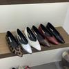 Retro Late Evening Wind Senior Sense Leopard Print Pointed Single Shoes Women's 2025 New Models Are Not Tired of Low Heels Work Commuter Shoes