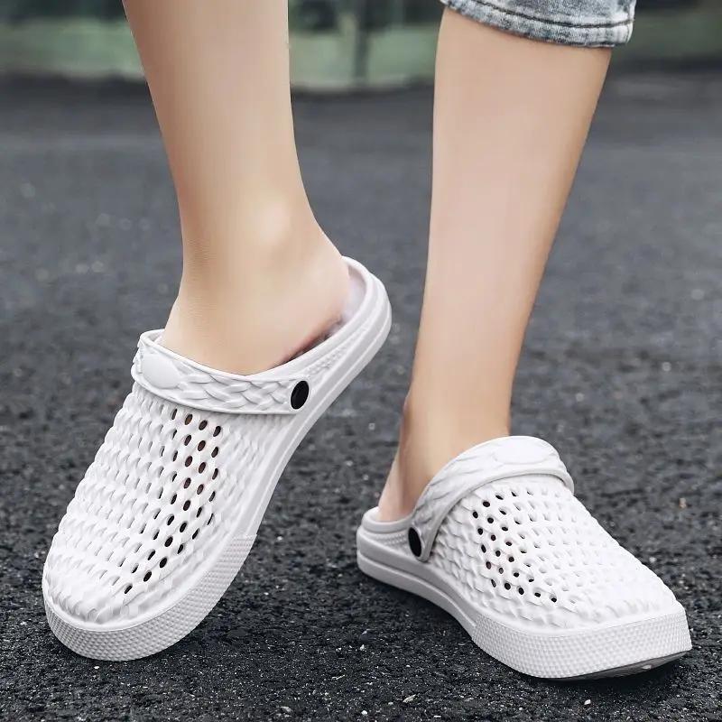Fashion Flat Men's Shoe Eva Hole Slides 2025 Fashion Cheap Shoes Liquidation Fun Low Price Comfortable Summer Sale Y2k Male Slipper