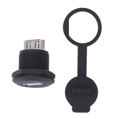 USB 3.0 Panel Mount Coupler Pass Through Connector Female To Female Bulkhead Extension Adapter Water Proof with Dustcap
