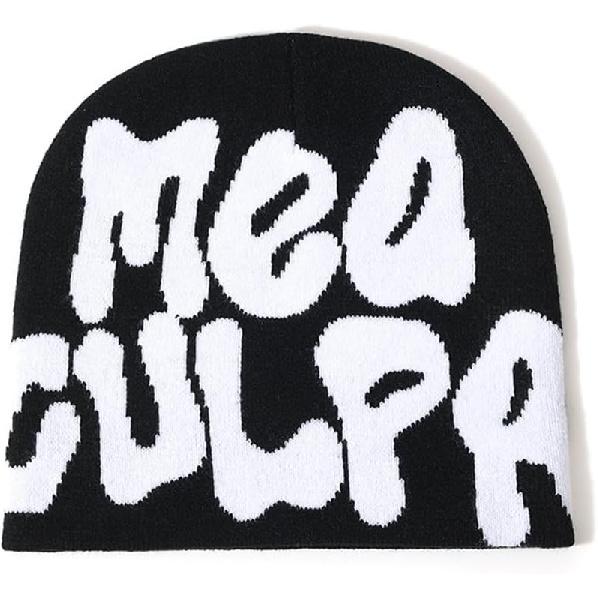 Y2k Spider Beanie Hats MEA Culpa Knitted Hat Streetwear Headwear Winter Wool Acrylic Knit Skull Cap for Men Women One Size