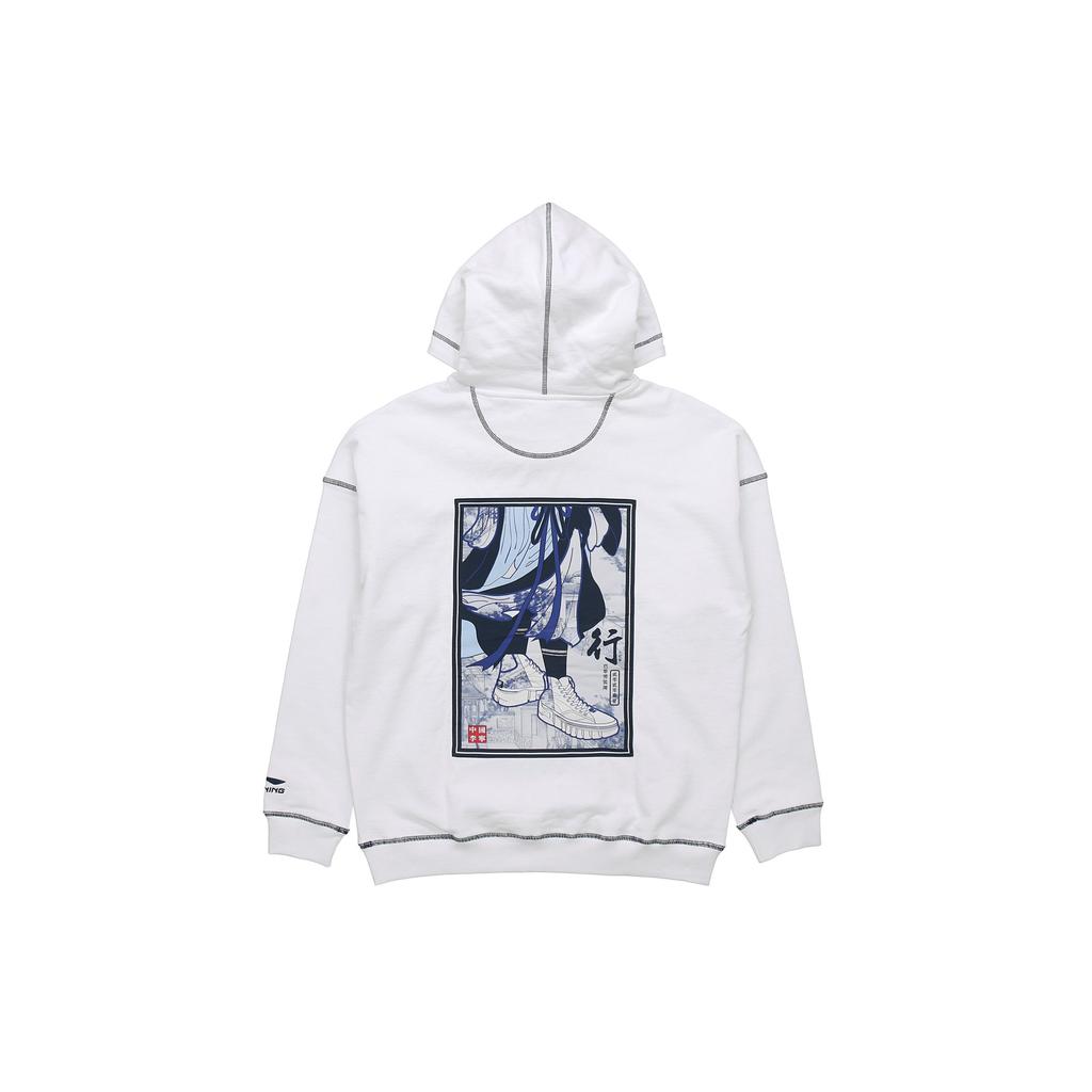 Li-Ning Paris Fashion Show Walker Loose Hoodie Men Tops White AWDQ257-1