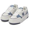 New MLB New York Yankees Anti Slip Wear Resistant Low Top Skateboard Shoes Unisex White Cyan 3ASXD015N-50NYS