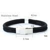 New Handmade Men Rope Bracelet Stainless Steel Buckle Double Layer Thread Nautical Braclet Bangle Hiphop Rock Accessories Homme