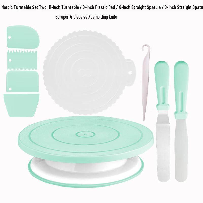 Zhaoran Macaron Green Cake Decorating Turntable Set