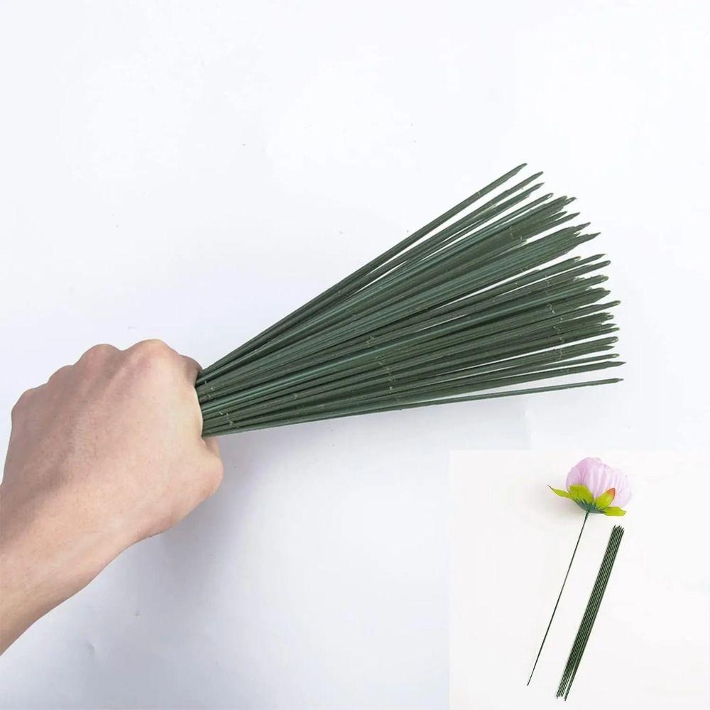 100Pcs Crafts Flower Stem Iron Wire DIY Handmade Rose Stem Artificial Flower Stem  Home Decor