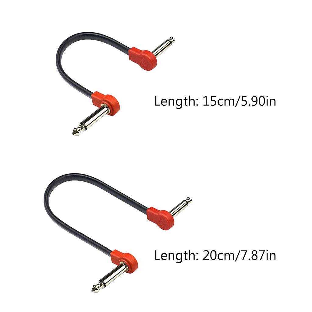 Guitar Effect Pedal Cables 15/20cm 1/4 Plug Wire Right Angle Patch Cable Musical Instruments Patch Cord Noiseless Cables