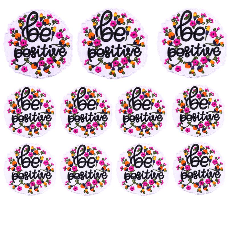 Prajna 10PCS Wholesale Letter Flower Patch Iron On Embroidered Patches For Clothing Cartoon Letter Pathes On Clothes Swing DIY
