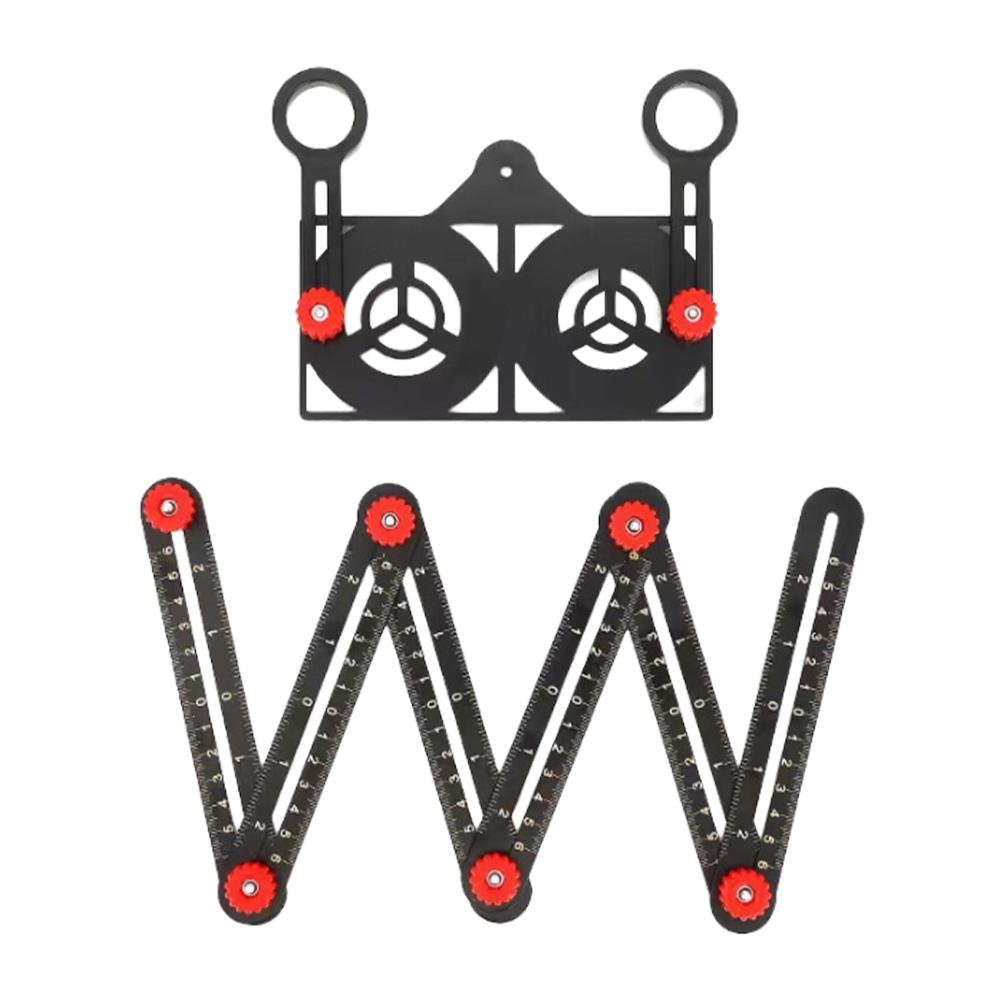 

12Side Multi Angle Measuring Ruler Opening Locator Angle Finder Ceramic Tile Hole Punch Locator Measuring Ruler Woodworking Tool