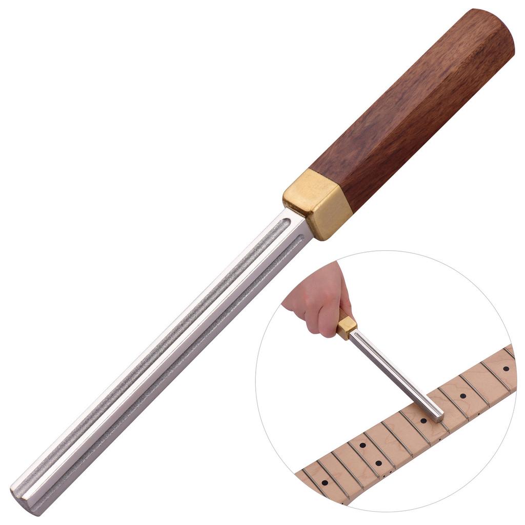 Baroque CD 20 Square Guitar Fret Dressing Metal File with 3 Carborundum Slots Wooden Handle Guitar Repair Maintenance