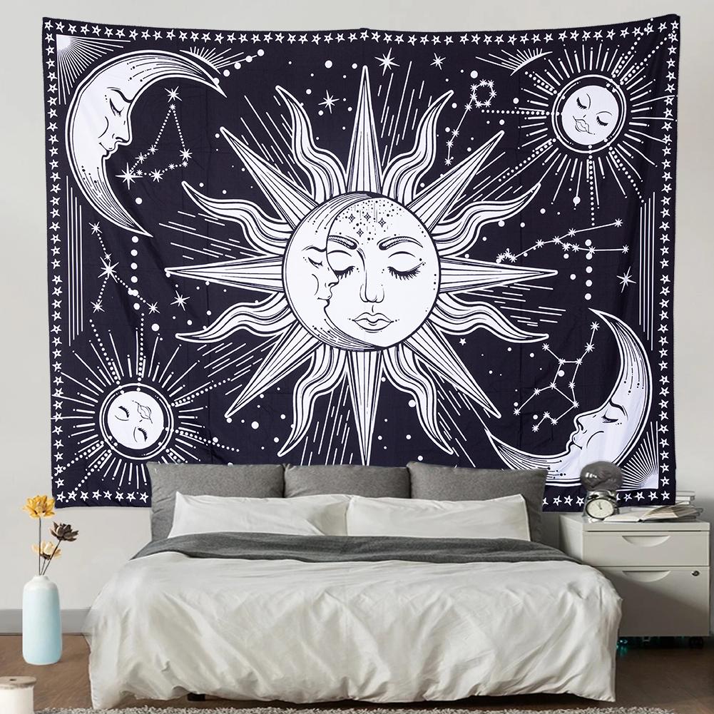 Sun Moon Pattern Background Cloth Wall Tapestry Home Decoration Beach Towels