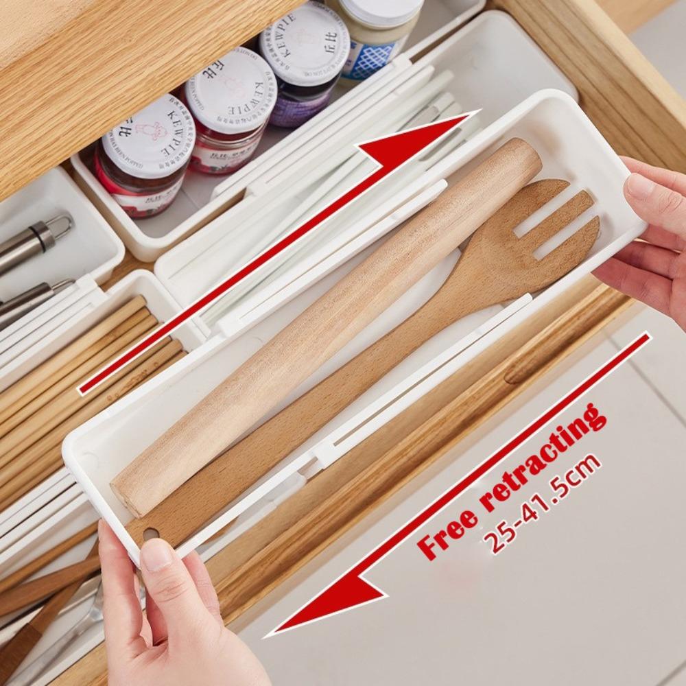 Drawer Organizer Box Retractable Kitchen Compartments Underwear Desktop Cutlery Utensil Storage Box Classification Sock Holder
