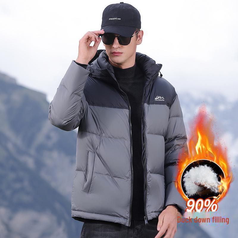 Kurze Daunenjacke für Herren im Winter – 90 % Daunen, dick und warm