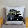 Cartoon Monster Truck Print Cushion Cover Pillow  45X45 Square   Sofa Home Decoration Throw