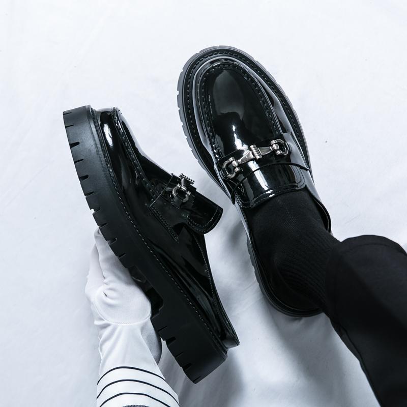 Mode Freizeit und Business Halbschuhe Trendiger Herrenstil Mode Party Nachtclub Täglich Erwachsenenschuhe Neu heiß verkaufend Schwarz