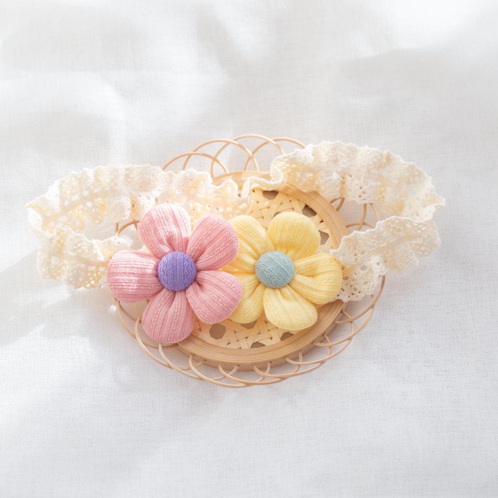 0-3 Yr Baby Headband: Gentle Fit, Flower Design for 100-Day & 1st Birthday Celebrations
