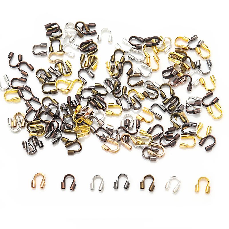 100pcs/lot 4.5x4mm Wire Protectors Wire Guard Guardian Protectors Loops U Shape Clasps Connectors DIY Jewelry Making Accessories