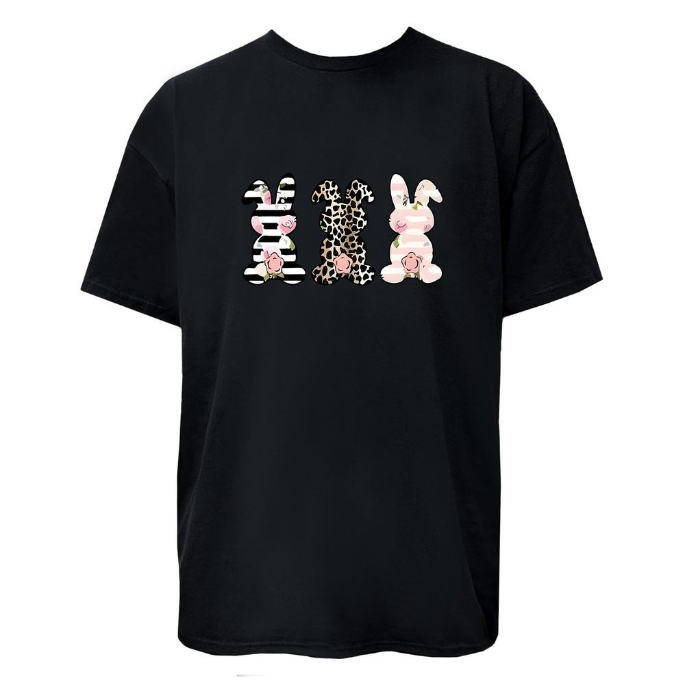 Easter Bunny Flower Tee Unisex Colorful T-Shirt Women, Men Graphic Easter Tee Unisex T-Shirt XXXL
