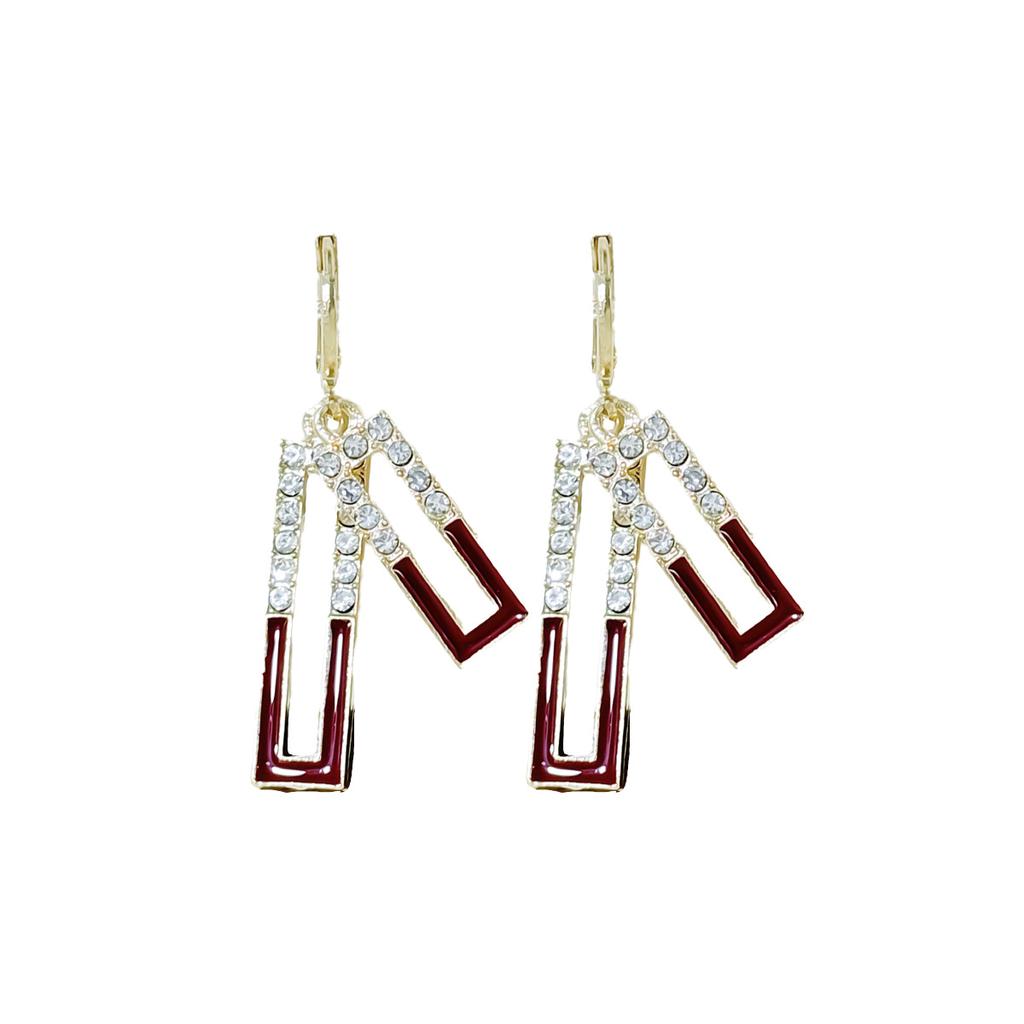 Tide Earrings Red Premium Earrings Design Sense Niche Versatile Temperament Stud Earrings Ear Jewelry
