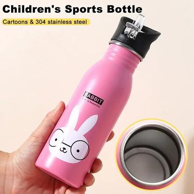Garrafa de acampamento portátil de aço inoxidável para ciclismo, chaleira, garrafas de água para crianças, utensílios para bebidas kawaii, garrafa esportiva, garrafa de água fria