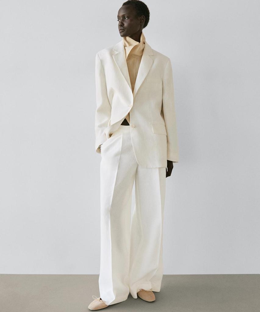 Masimodutti Fluid Linen Suit Pants
