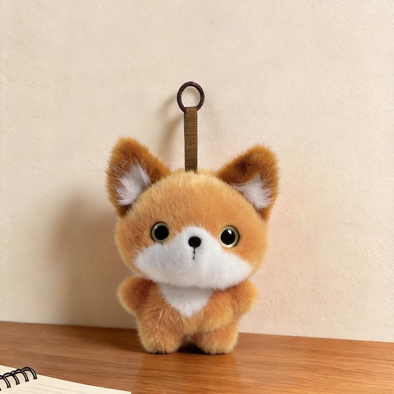 Cute Panda & Siamese Cat Plush Doll Keychain Charm