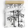 Bamboo House Decor Bedding Set Comforter Duvet Cover Pillow Shams Bamboo Pattern In Traditional Chi Bedding Cover Double Bed Set