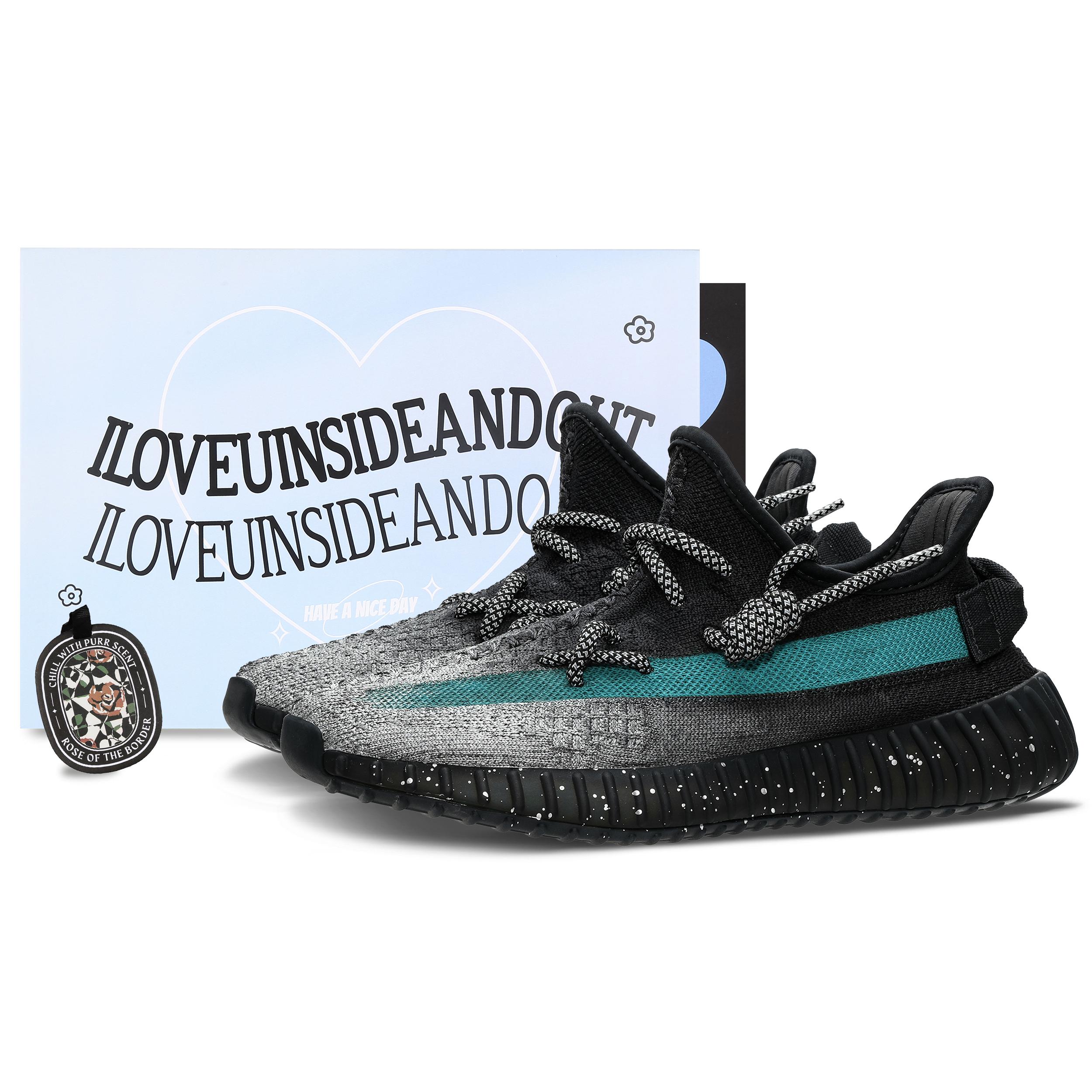 

Adidas Originals Yeezy Boost 350 V2 Casual Shoes Unisex Low top Black/Blue/Silver HQ4540(Team62-) 44