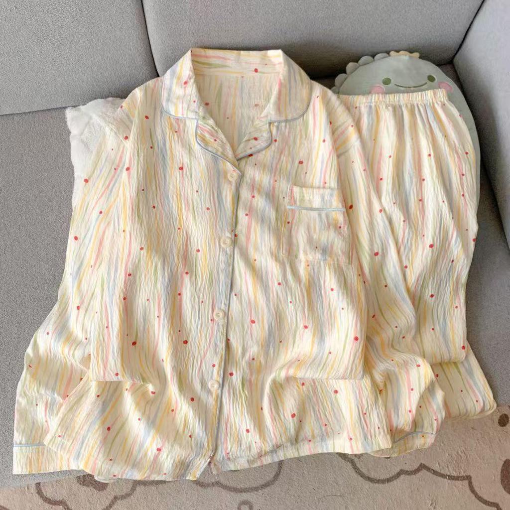 2025 Frühling/Herbst Niedliches Wolken-Baumwoll-Pyjama-Set für Mädchen - Langarm & Hose, Tragbar im Freien